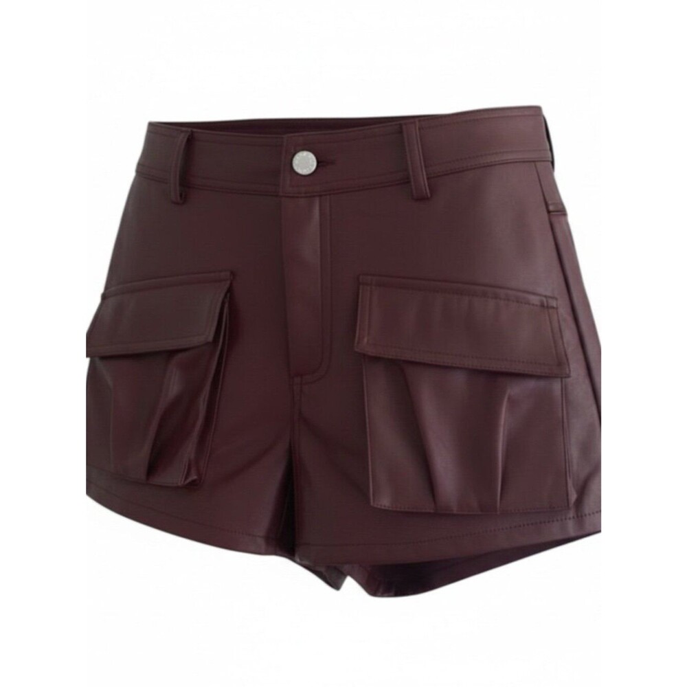 Emory Park Burgundy Cargo faux leather Skort XS